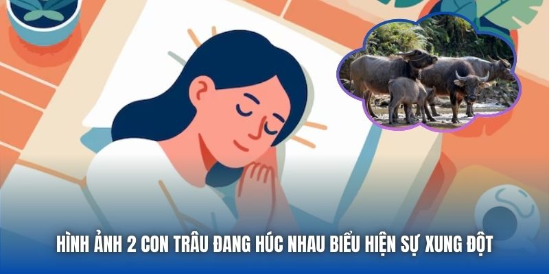 Hình ảnh 2 con trâu đang húc nhau biểu hiện sự xung đột